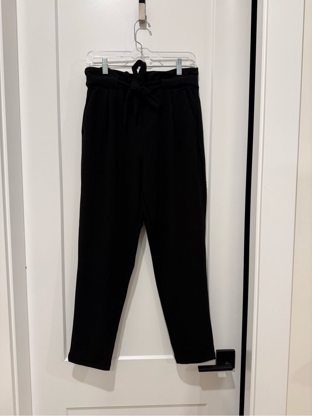 Women’s Black Drawstring Tapered Pants